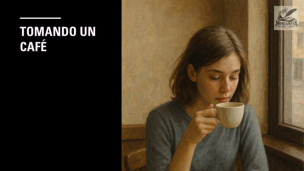 Canción con análisis, letra y karaoke para escuchar y cantar: Tomando un café