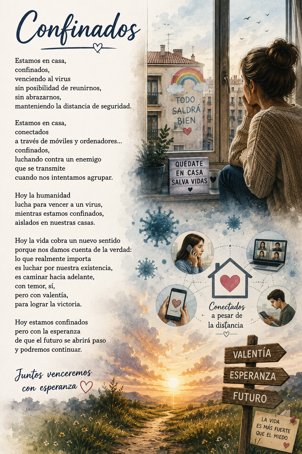 Poema sobre la crisis del Coronavirus con análisis y reflexión: Confinados.