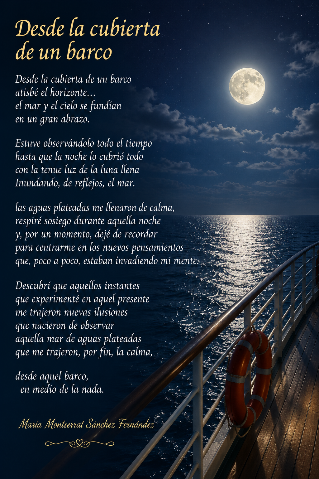 Poema de calma y equilibrio: Comentario y análisis literario del poema «Desde la cubierta de un barco»