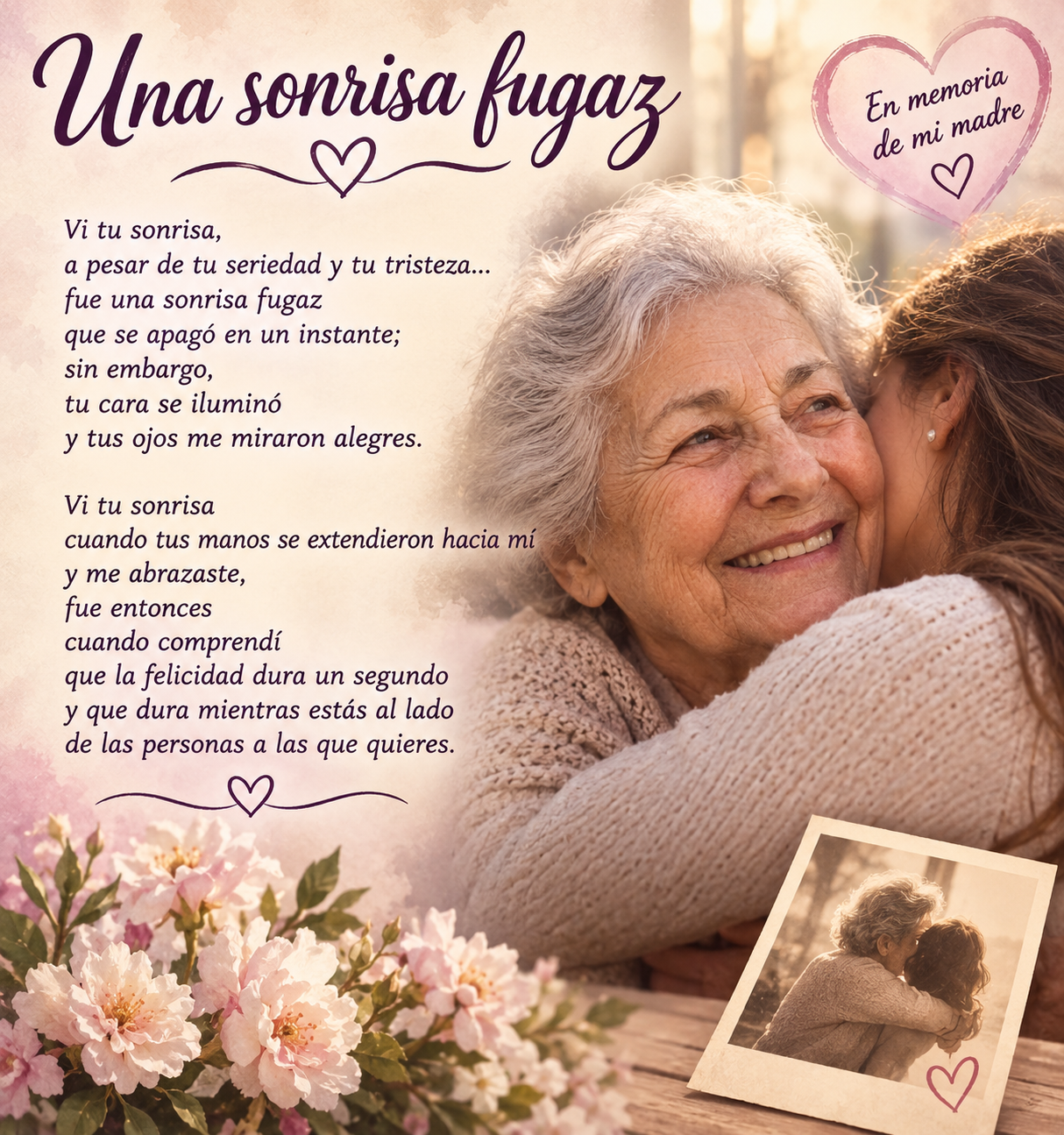 Poema para reflexionar sobre la importancia de la vida: Una sonrisa fugaz