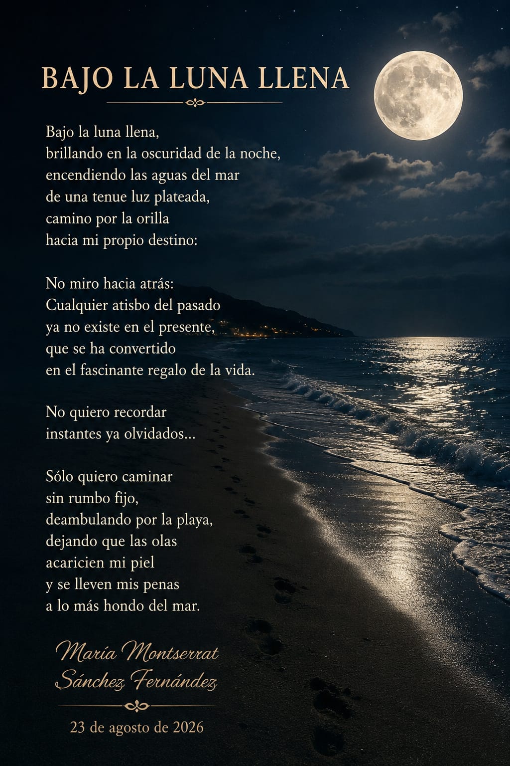 Análisis literario del poema: Bajo la luna llena.